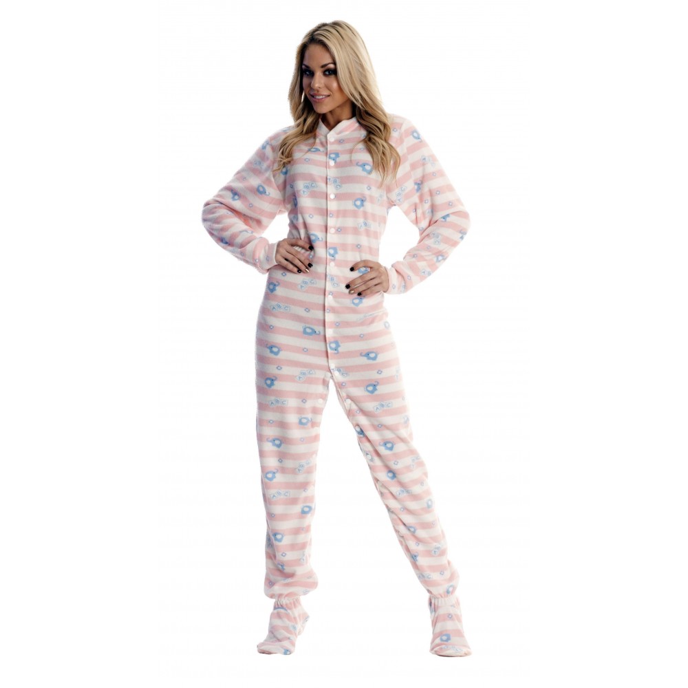 Pink Elephant Footed Pajamas - Pink Elephants Onesie Pajamas