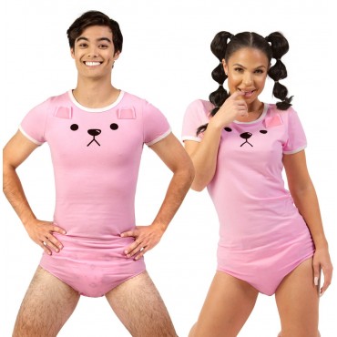 Pink Terry Cloth Adult Footed Pajamas - TERRY