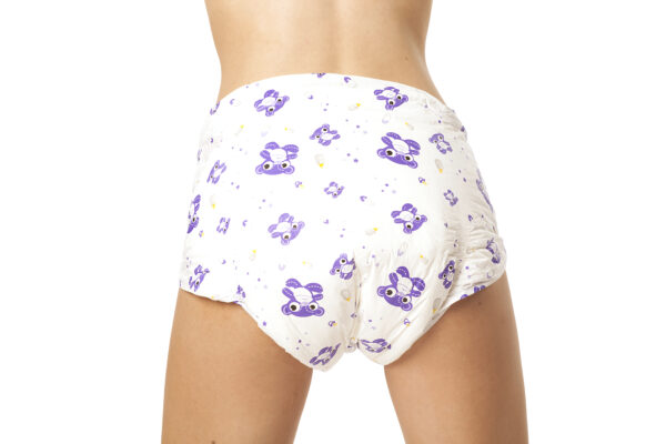 Purple Teddy Bear Adult Printed Diapers - Image 5